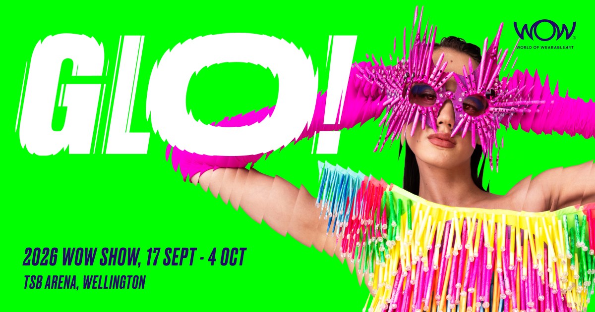 World of WearableArt's 2026 GLO show is scheduled for TSB Arena in Wellington from 17 September to 4 October.